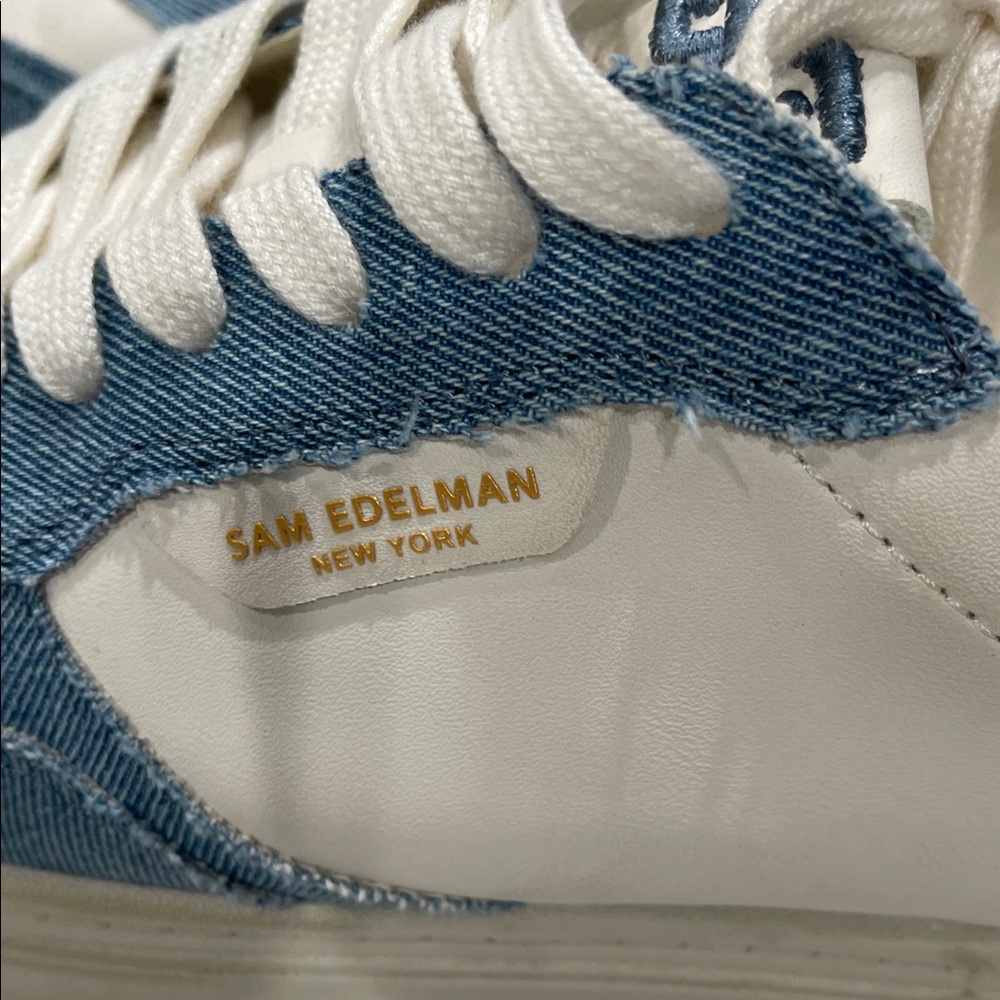Sam Edelman Denim and Cream Sneakers - Picture 2 of 6